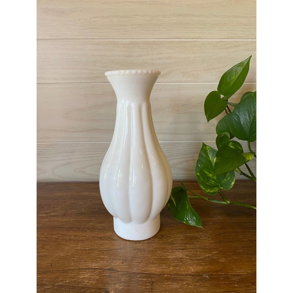 Floral Milk Glass Melon Hurricane Lamp Replacement Shade - Hand Painted Roses - Picture 3 of 5